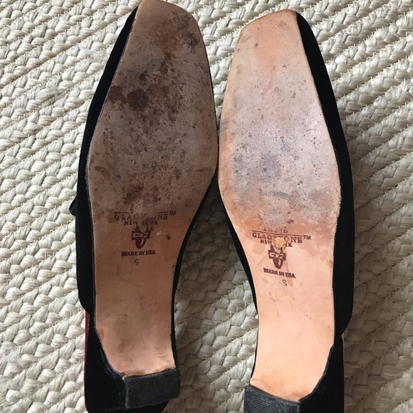 Amy Jo Gladstone Black Velvet Mules Sz 5 - Picture 6 of 10